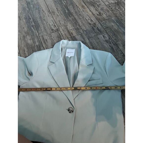 Anthropologie Avec les Filles Sage Mint Green Cropped Blazer Jacket Size Large - Picture 4 of 7